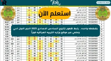 بضغطة واحدة.. رابط ظهور نتائج السادس الإعدادي 2025 الدور الأول أدبي وعلمي عبر موقع وزارة التربية العراقية فوراً